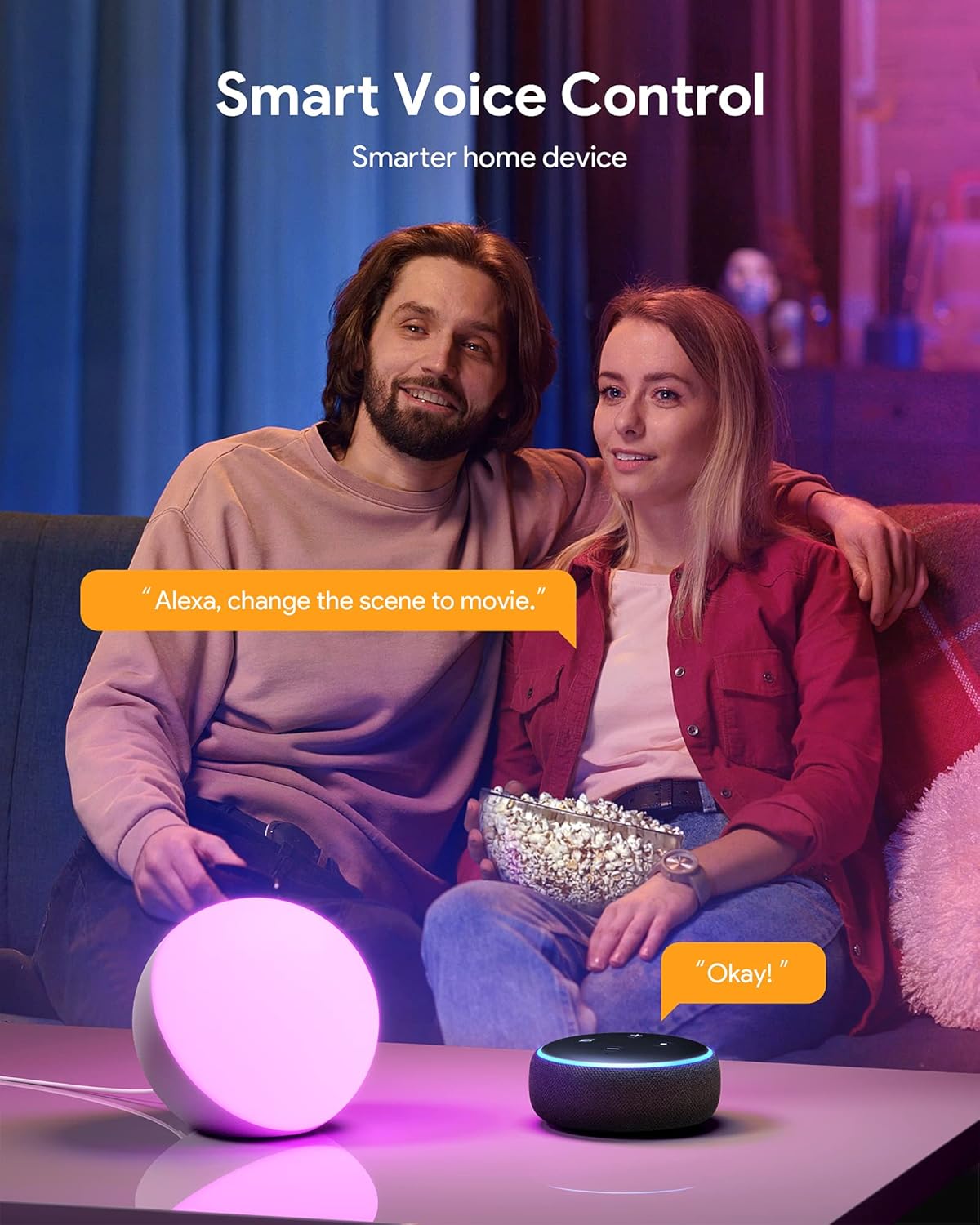 Smart Table Lamp – Dimmable RGB LED with App, Voice & Touch Control