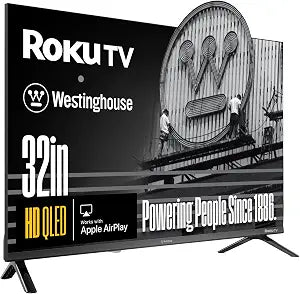Westinghouse Roku TV - 32 Inch Smart TV, HD QLED Television w/Dolby Digital+, Wi-Fi & Mobile App Connectivity, Flat Screen, Bluetooth, Compatible w/Apple AirPlay, Alexa, & Google Assistant