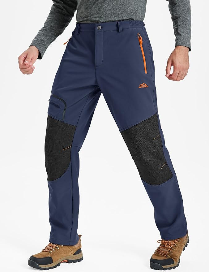 TACVASEN Men's Snow Ski Pants Fleece Lined Winter Pants for Men Water Resistant Thermal Snowboard Hiking Hunting Work
