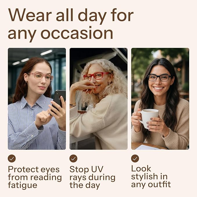 Gaoye Reading Glasses Blue Light Blocking, Spring Hinge Readers for Women Anti Glare Filter Lightweight Eyeglasses (5-Pack Mix Color 2, 1.5)