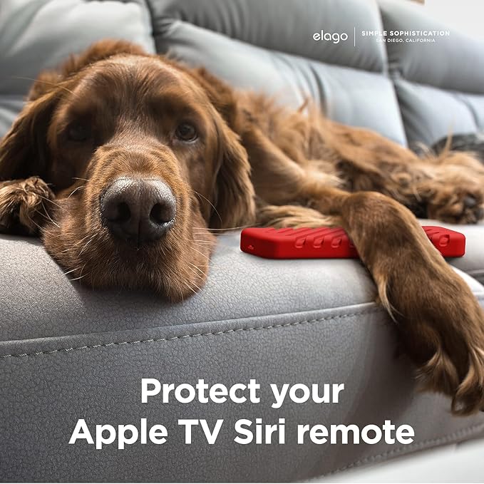 elago R3 Protective Case Compatible with 2022 Apple TV Siri Remote 3rd Generation, Compatible with 2021 Apple TV Siri Remote 2nd Gen - Lanyard, Great Grip, Shock Absorption, Drop Protection [Red]