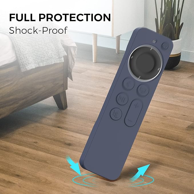 AhaStyle Case Compatible with 2022 Apple TV 4K HD Siri Remote 3rd Generation [AirTag Holder Built in] All Around Cover Apple TV Remote/Siri Remote (2nd) and AirTag (Midnight Blue)