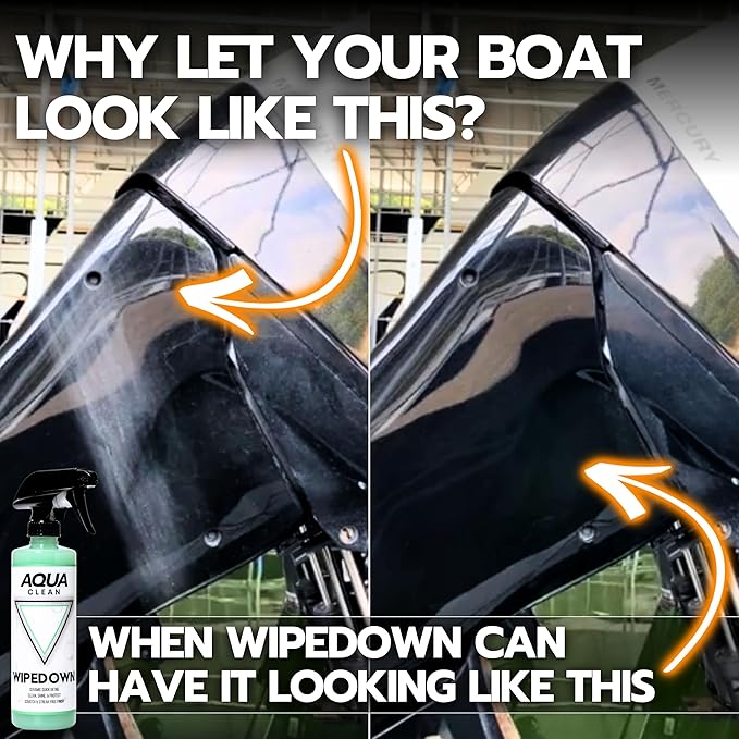 WIPEDOWN Ceramic Spray - 3-in-1 Waterless Wash & Quick Detailer | SiO2 Hydrophobic Coating | Marine Boat RV Car Detailing Polish | UV Protection High-Gloss Shine | USA Made | 16oz