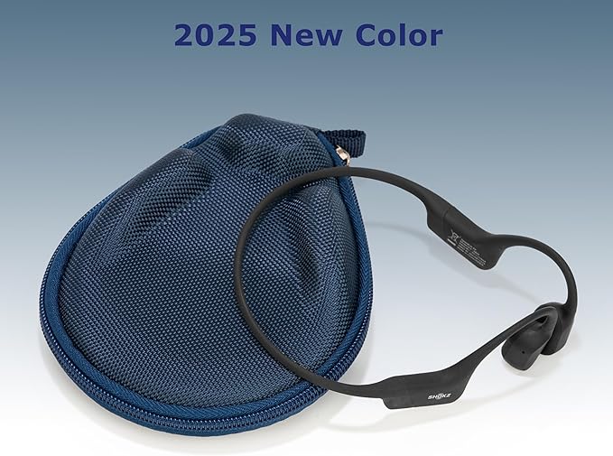 Ginsco Universal Bone Conduction Headphones Case Compatible with SHOKZ New OpenRun Pro 2/Pro 2 Mini/OpenRun/OpenSwim Open-Ear Sport Headphones, Compatible with CXK/BAICLUD/MRYTKY (Blue Navy)