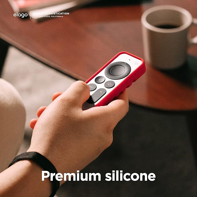 elago R3 Protective Case Compatible with 2022 Apple TV Siri Remote 3rd Generation, Compatible with 2021 Apple TV Siri Remote 2nd Gen - Lanyard, Great Grip, Shock Absorption, Drop Protection [Red]
