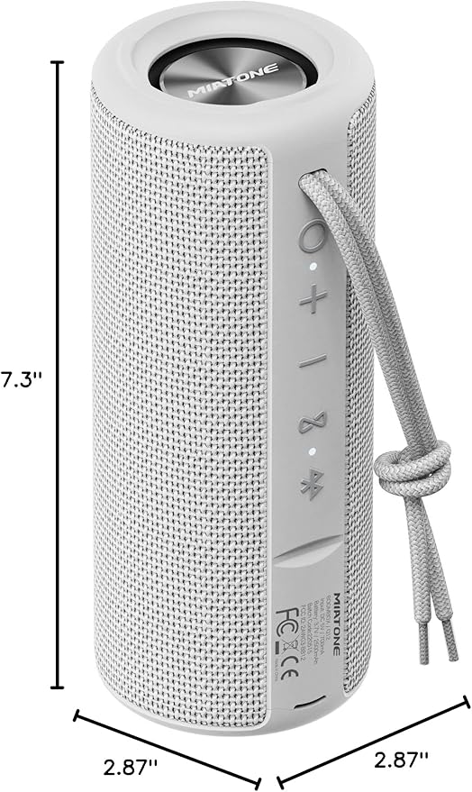 MIATONE Boombox Portable Bluetooth Speaker Wireless Outdoor Waterproof Speaker - Grey