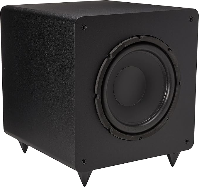 Monoprice SW-10 150 Watt RMS (300 Watt Peak) Powered Subwoofer 10in, Ported Design, Variable Phase Control, Variable Low Pass Filter, for Home Theater