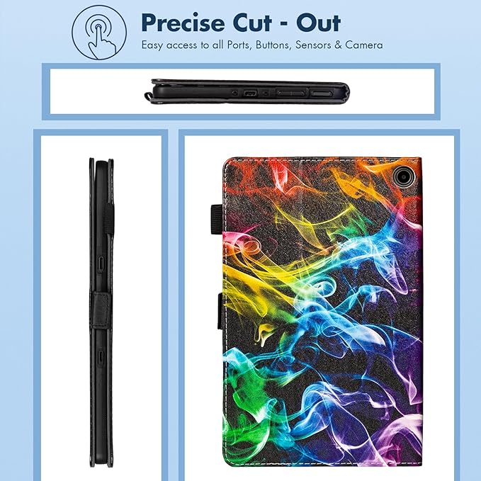 Dteck for Amazon Fire Max 11 Tablet Case 11" (13th Generation) 2023, PU Leather Shell TPU Back Cover Fold Stand Case with Auto Sleep Wake, Adjustable Viewing Angles, Cute Folio Slim Case, Colorful