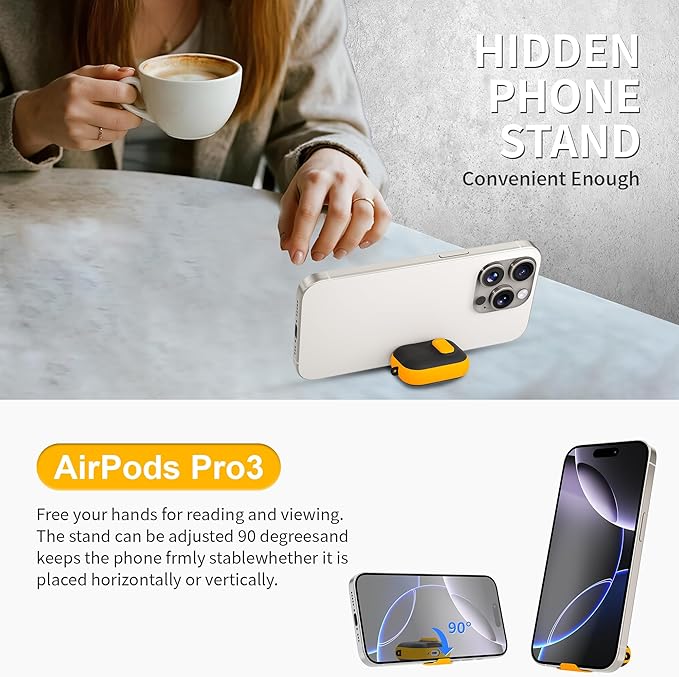 for AirPods Pro 3 Case with Lock,TPU Leather Texture Durability Anti-Lost & Shockproof Protective Cover Accessories with Cleaning Kit in Keychain for Apple AirPod Pro 3 Generation 2025(Yellow/Black)
