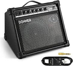 Donner DKA-20 Keyboard Amplifier 20 Watt Keyboard AMP with Aux in and Two Channels, Bass Guitar Amp, Piano Amplifier, Electronic Drum Speaker Support for Microphone Input - Image 1