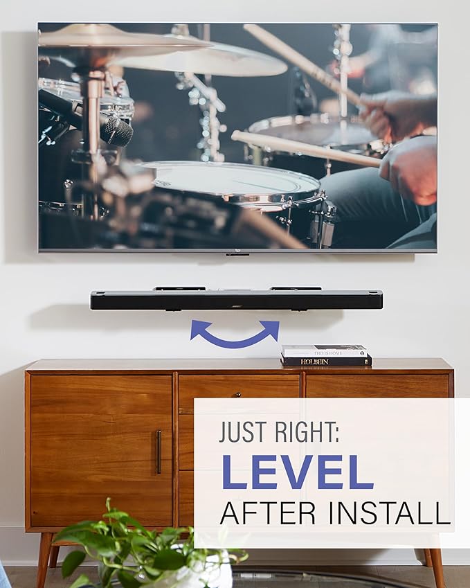Sanus Universal Extendable Soundbar Wall Mount - Compatible with Most Soundbars, Under TV Speaker Mounts for an Easy & Secure Installation of Your Soundbar