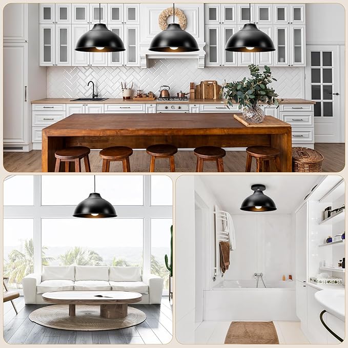 Pendant Lights Kitchen Island,Metal Pendant Light Fixtures,Adjustable Height Hanging Light Fixture for Bedroom,Foyer,Hall,Living Room,Dining Room and Entryway