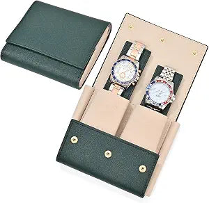 Travel Leather Watch Pouch, Watch Travel Case with Suede Lining