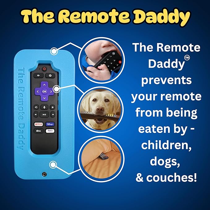 Stops Dog Chewing | Kid-Proof | Locks Battery Compartment | Shock-Absorbing Remote Cover | Prevents Remote Loss | Protective Case for Roku Voice Remote