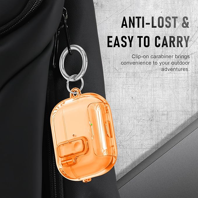 for AirPods Pro 3 Case (2025) with Cleaner Kit, Cute with Lock Clid and Cleaner Kit,[Auto Pop-Up] Soft TPU Clear Cover with Bracket & Dustproof Design for AirPods Pro Case with Keyring(2025)