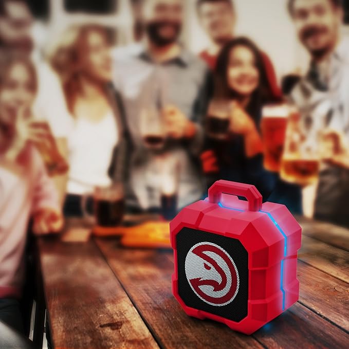 SOAR NBA Shockbox LED Wireless Bluetooth Speaker - Water Resistant IPX4, 5.0 Bluetooth with Over 5 Hours of Play Time - Small Portable Speaker - Officially Licensed NBA, Perfect Home & Outdoor Speaker