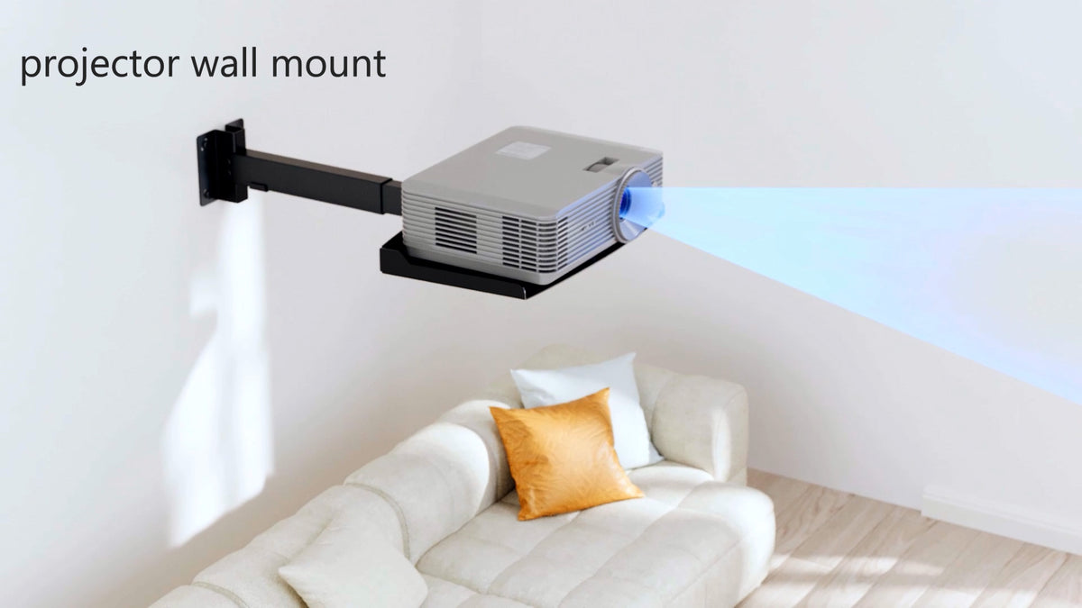 WALI Universal Projector Ceiling Wall Mount with Hidden Cable Management