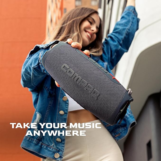 Compaq 35W Bluetooth Speaker – Portable Speaker with Bluetooth 5.0, IPX6 Waterproof, Uninterrupted Playtime, LED – Power and Performance for Indoor and Outdoor