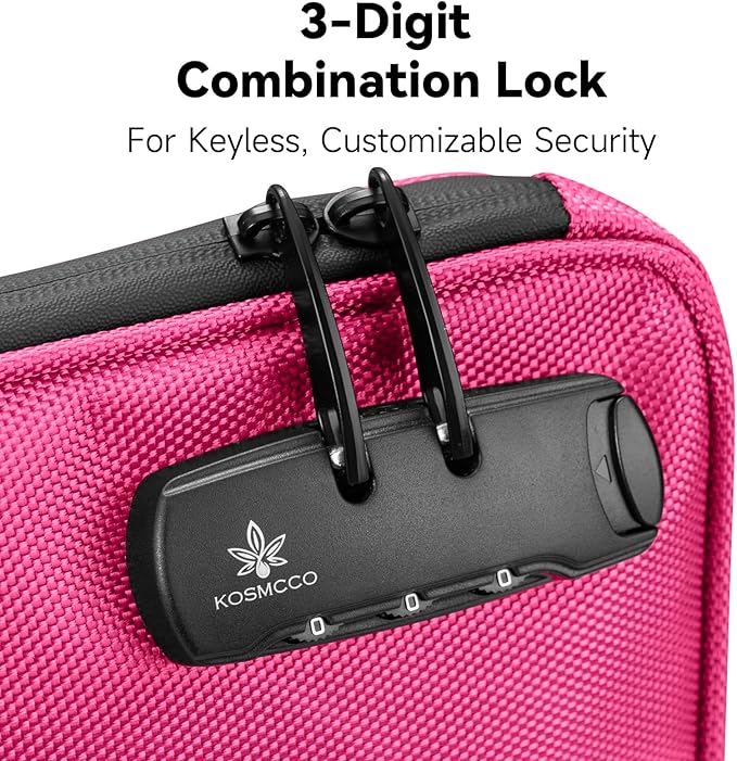 Beach Locking Bag, 9x7.5 Inch Portable Safe for Phone, Wallet, Keys | Anti-Theft Locking Travel Pouch for Pool, Vacation (Rose Red)