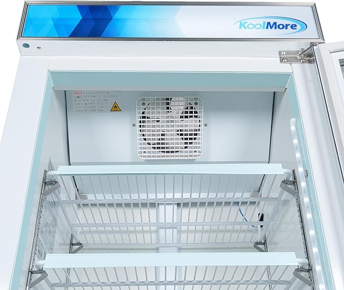 KoolMore MDF-1GD-9C-WH 26 in. Commercial One Glass Door Display Upright Freezer Merchandiser in White 9 Cu. Ft