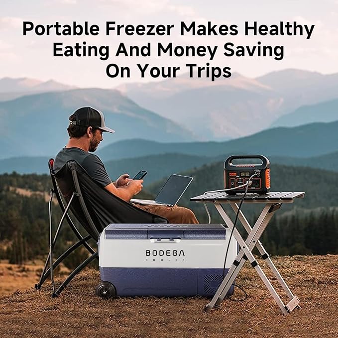 BODEGACOOLER 12 Volt Car Refrigerator,38 Quart Portable Freezer,Car Fridge Dual Zone APP Control,36L -4℉-68℉ Electric Compressor Cooler 12/24V DC and 100-240V AC for RV,Travel,Camping,Road Trip