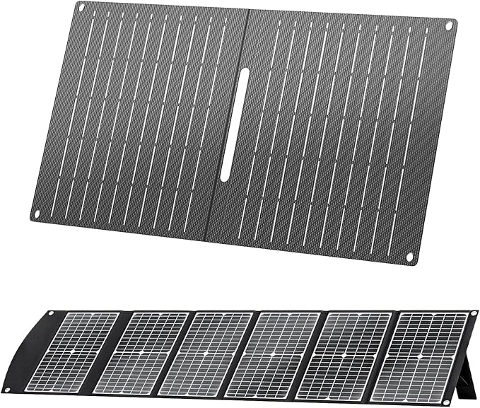 Ecosonique 15W and 100W Portable Solar Panel Foldable Solar Charger with USB-A USB-C Port DC for Camping, Backpacking, and Emergency Power