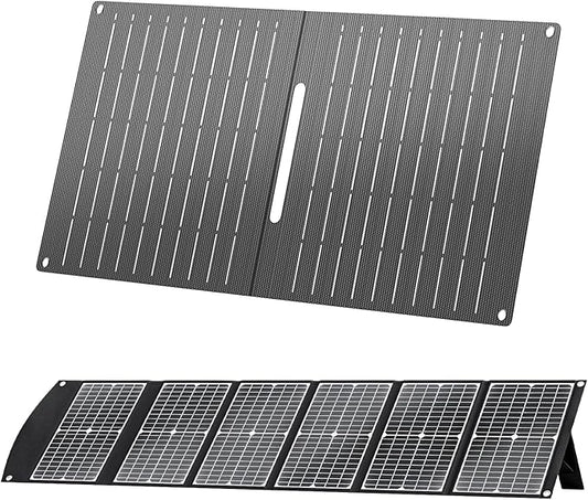 Ecosonique 15W and 100W Portable Solar Panel Foldable Solar Charger with USB-A USB-C Port DC for Camping, Backpacking, and Emergency Power