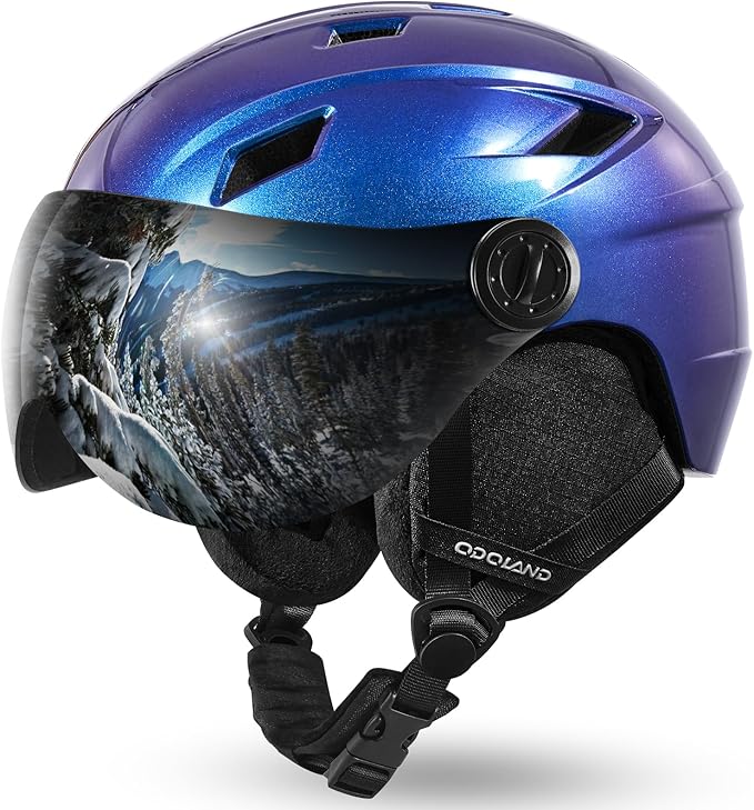 Odoland Ski Helmet with 2-in-1 Visor Goggles, Light Weight Snowboard Helmet for Men Women, Snow Sport Helmets for Skiing, Skating, Snowboarding