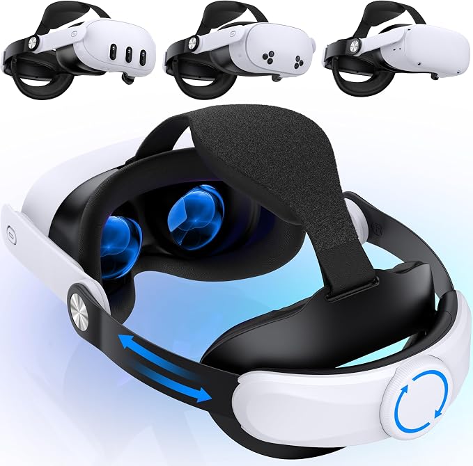 Adjustable Head Strap for Meta Quest 3S/Quest 3/Quest 2, Lightweight VR Headset Strap, Reduce Pressure, Comfort Strap Accessories for Oculus Quest Head Strap, Enhanced Support&Comfort