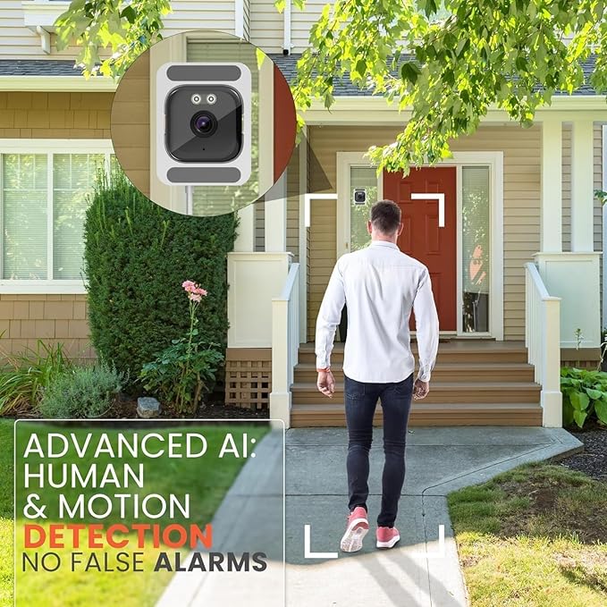 2K Window Security Camera 3MP Indoor Home Monitoring WiFi Full-Color Night Vision Person Detection 24/7 Recording