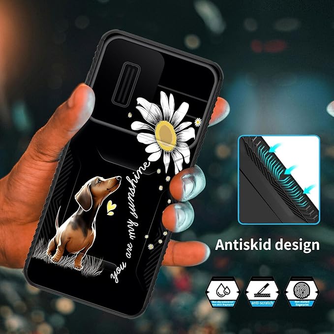 for Galaxy A36 5G/A56 5G Case Built in Slide Camera Lens Cover,Heavy Duty Shockproof Protection Dual Layer Case for Samsung Galaxy A36 5G/A56 5G 6.7" 2025,You are My Sunshine Dachshund