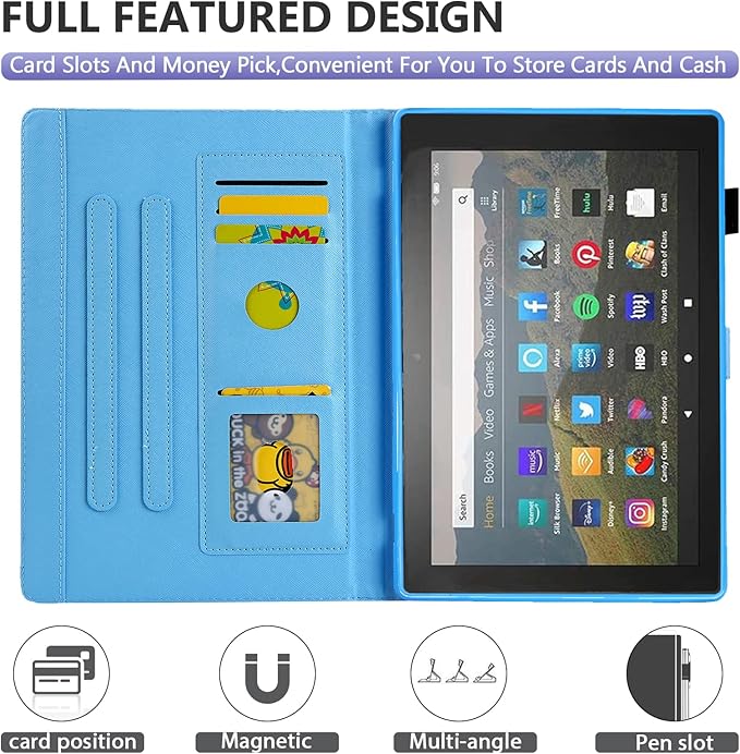 Dteck for Fire Max 11 Tablet 13th Generation 2023 11", PU Leather Protective Folio Stand Case With Auto Sleep Wake, Adjustable Viewing Angles, 4 Card Slots, Lightweight Slim Cute, Sand