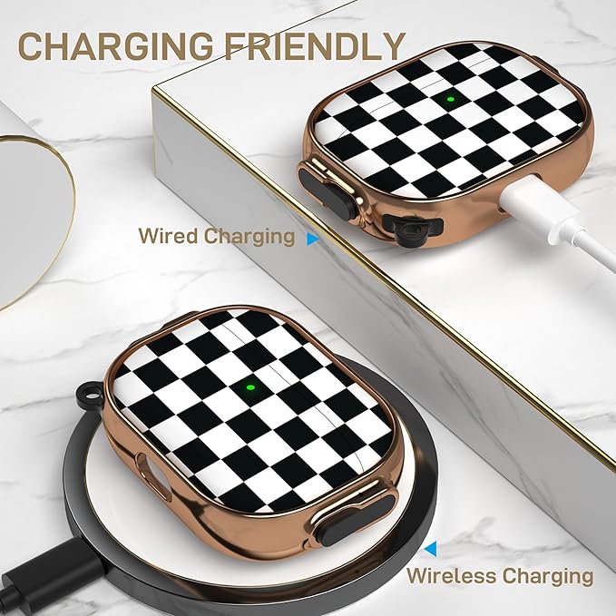 Maxjoy for AirPods Pro 2nd/1st Generation Case with Lock, Cute AirPods Pro 2 Case Lock Protective Hard AirPod Pro Cover for Women Men with Keychain Clip for Airpod Pro (2023/2022/2019)