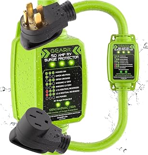 GEARit 50 Amp RV Surge Protector with Circuit Analyzer | Outdoor Waterproof 14-50P/R 4100J Protection | Voltage Monitor for RV Camper Travel Trailer - Image 1
