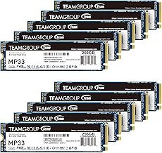 TEAMGROUP MP33 256GB 10 Pack SLC Cache 3D NAND TLC NVMe 1.3 PCIe Gen3x4 M.2 2280 Internal Solid State Drive SSD Read/Write Speed up to 1600/1000 MB/s Compatible with Laptop & Desktop TM8FP6256G0C1P2