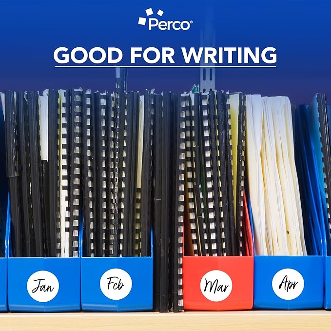 Perco White 2-Inch Perforated Circle Dot Sticker Labels — 10 Rolls, 5,000 Round Stickers — with Permanent Adhesive for Organizing, Color Coding, Bin Labeling, Packaging Alerts—Made in USA