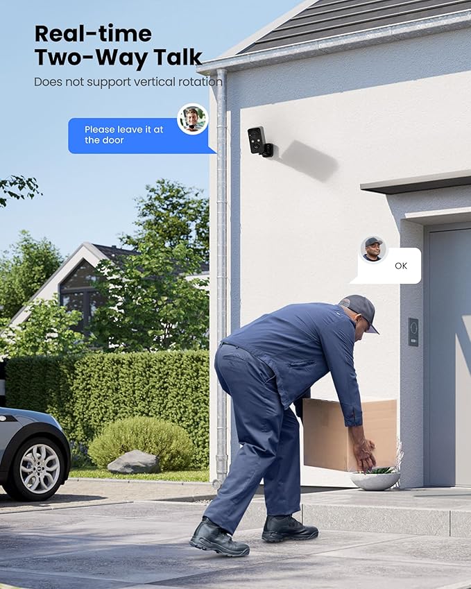 Security Cameras Wireless Outdoor Battery: 180° Horizontal Camera for Home Security Battery WiFi Outside Surveillance Camera CCTV Cam System with Color Night Vision Motion Sensor