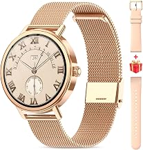Smart Watches for Women Android iPhone(Answer/Make Calls), HD Screen Fitness Tracker with Heart Rate/Sleep Monitor/100+ Sport Modes, IP68 Waterproof, AI Voice Built-in, 2 Straps (Metal + Silicone) - Image 1