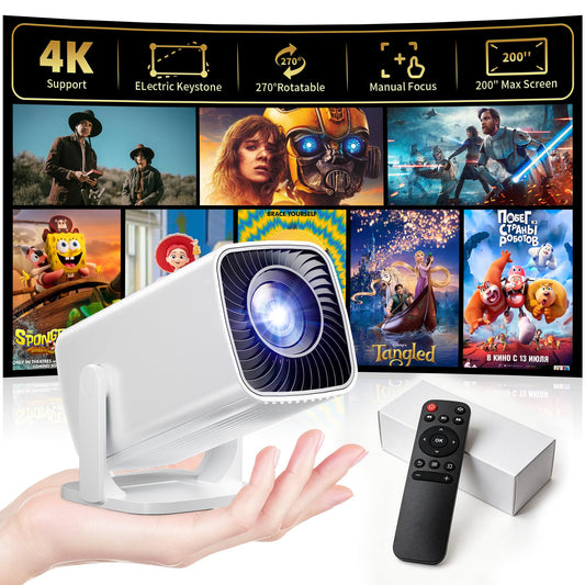 Mini Projector 4K Support, Portable Projector Full HD 1080P Support