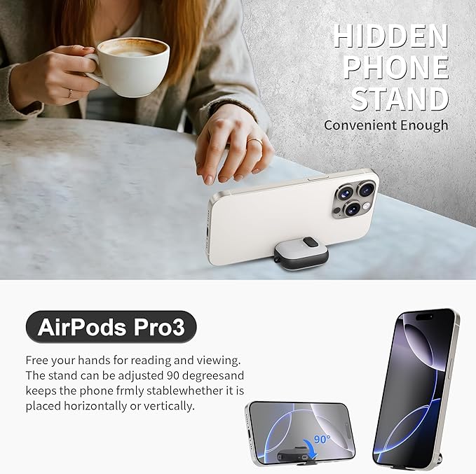 for AirPods Pro 3 Case with Lock,TPU Leather Texture Durability Anti-Lost & Shockproof Protective Cover Accessories with Cleaning Kit in Keychain for Apple AirPod Pro 3 Generation 2025(Black/Grey)