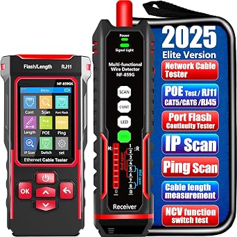 Network Cable Tester Ethernet LAN Tester for lP Scan CAT5/ RJ45/POE/PING