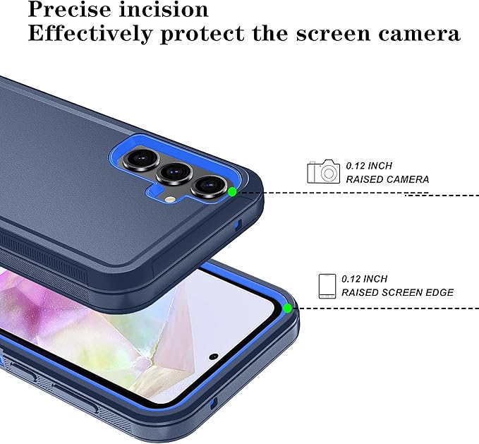 ONOLA Compatible with Samsung Galaxy S26 Case with HD Screen Protector, Heavy Duty Shockproof & Dropproof 3-Layer Cover Phone Case for Galaxy S26 6.3''，DarkBlue