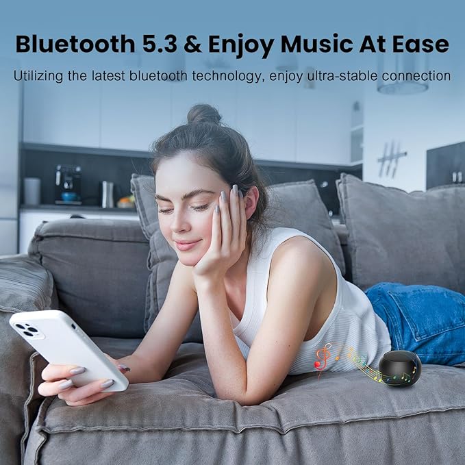 Small Speaker, Portable Bluetooth Speaker with Loud Stereo Sound and Robust Bass, Mini Speaker with Lanyard Easy to Carry, Brief Design, IPX7 Waterproof for Shower, Room, Biking, Hiking, Black