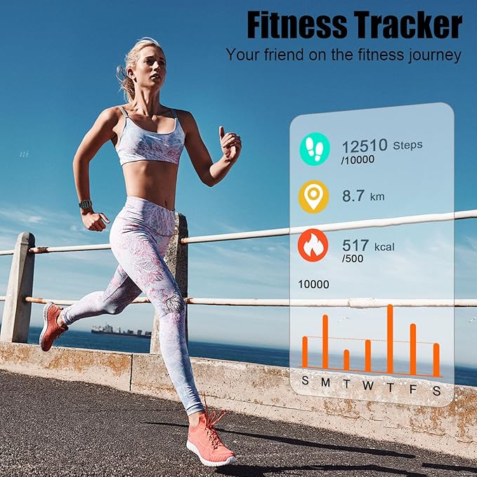 2025 Smart Watch for Men Women (Answer/Make Call), 1.96" HD Fitness Tracker Running Watch,IP68 Waterproof,Pedometer, Sleep/Step/Activity/Heart Rate Monitor,110+ Sport Mode Smartwatch for Android Phone