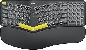 Nulea Ergonomic Split Keyboard Wireless with Wrist Rest 7 Color Backlight