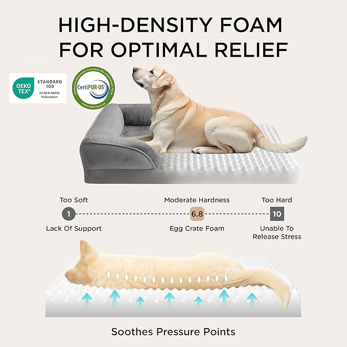 Bedsure Orthopedic Dog Bed for Extra Large Dogs - XL Washable Dog Sofa Beds Large, Supportive Foam Pet Couch Bed with Removable Washable Cover, Waterproof Lining and Nonskid Bottom, Navy Blue