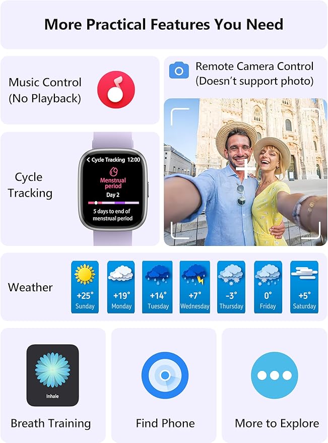 Smart Watch for Women Men Android & iPhone [2 Bands, 44mm case], Alexa Built-in, 1.83'' Smartwatch Make/Answer Call, HR SpO2 Sleep Stress Monitor Fitness Tracker, IP68 Waterproof Step Counter Watch