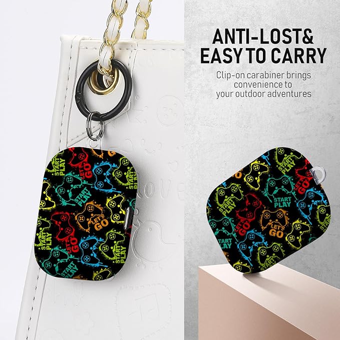 for Airpods Pro Case, Cute Cool Game Controller Pattern TPU Soft Cases for Airpods Pro Case 1st Gen, Shockproof for Airpods Pro 2019 Case Men Women with Cleaner Kit & Keychain