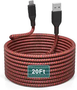 Long iPhone Charger Cord 20FT/6M [Apple MFi Certified]Lightning Cable Extra Long iPhone Charging Cord Nylon Braided Apple Charger Cable 2.4A for iPhone 13 12 11 Pro X XS Max XR/8 Plus/7 Plus/6/6s Plus - Image 1