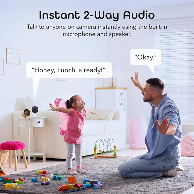 Geeni Vision 2K Quad HD Smart Indoor Camera with Flexible Stem, Compatible with Alexa and Google Home